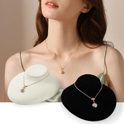 Oirlv Luxury Microfiber Jewelry Bust Necklace Display Bust - color: Black