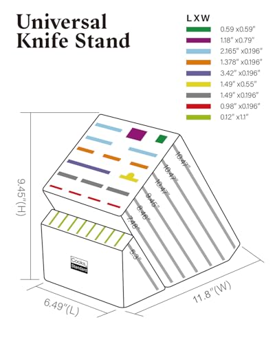 Cooks Standard Bamboo Knife Block Holder without Knives, 25 Slot X-Large Universal Countertop Butcher Block Kitchen Knife Stand for Easy Kitchen Storage - color: Bamboo, size: 25 Slot