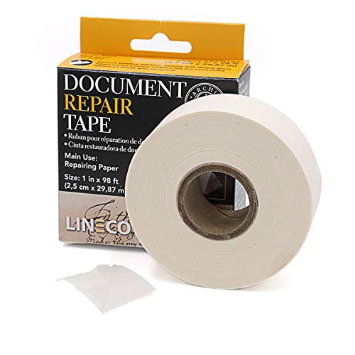 Lineco, Archival Document Repair Tape, 1 Inch x 98 Feet, Acid-Free Translucent, for Repair Paper Document, Book, Ephemera, Photos Print Artwork. - size: Set of 1