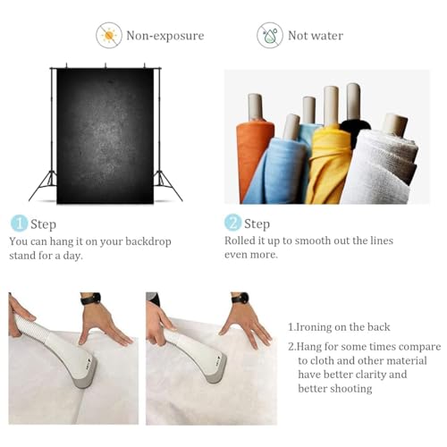 5x7 FT Dark Grey Photo Backdrop Black Gray Men Women Kids Photography Background Banner Decorations Polyester Supplies - size: 5 x 7 FT
