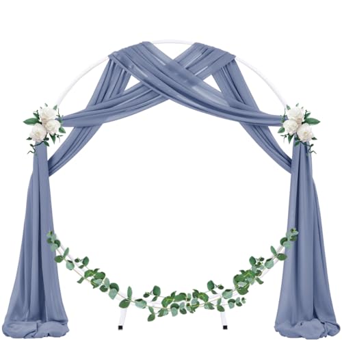 Socomi Wedding Arch Draping Fabric 1 Panel 29" x 19Ft Dusty Blue Sheer Chiffon Curtain Drapes 6 Yards for Wedding Ceremony Birthday Party Decoration - color: Dusty Blue, size: 29"W x 216"L (Pack of 1)