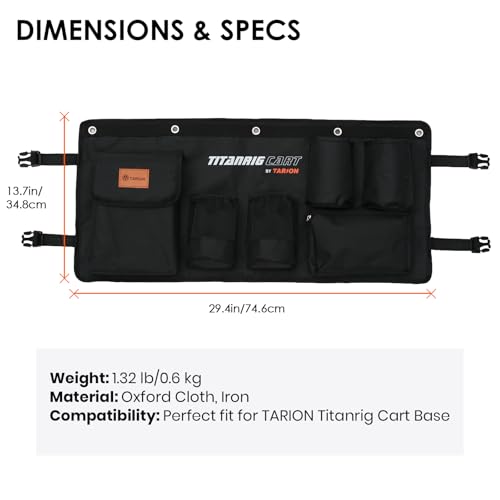 TARION Video Production Cart Accessories - Side Storage Bag Organizer for Titanrig Cart Base - Multi-Pocket Lens Cup Holder & Tool Pouch - Titanrig Saddle Bag - style: Accessory - Saddle Bag
