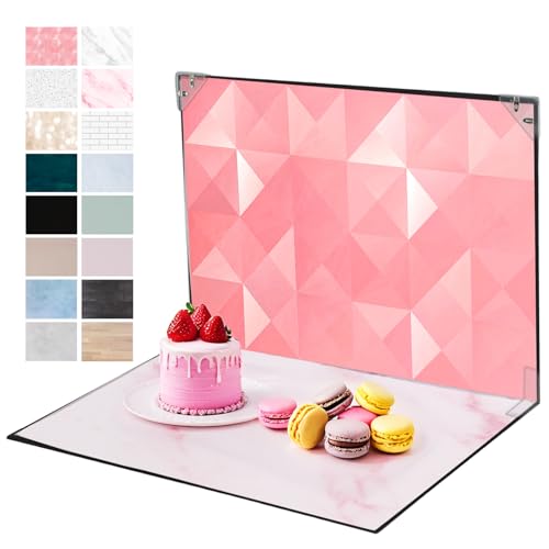Product Photography Backdrops, 8PCS 16Patterns Small Photo Backdrop Board, ugc Background Board for Content Creators, Double Sided Flat Lay Photoshoot Props for Food Jewelry Cosmetics 16x11.5inch