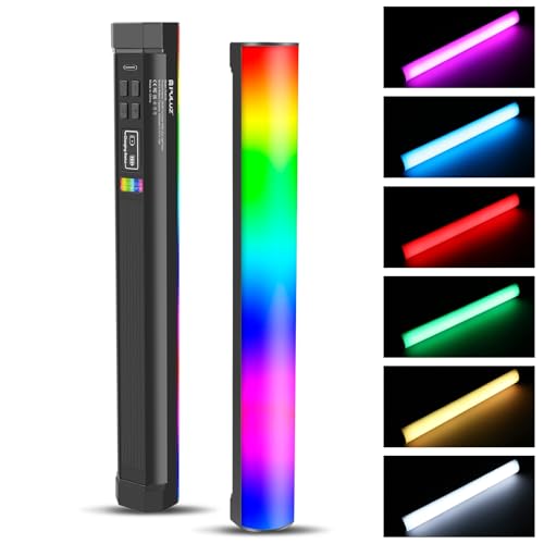 PULUZ Photography Lighting, 360° Magnetic Handheld Light Wand with 2000mAh Rechargeable Battery, 2500-9000K Dimmable Tube Light for Camera, Studio Photography, TikTok, YouTube, Vlogs (30cm/11.8 in) - size: 11.8 inches
