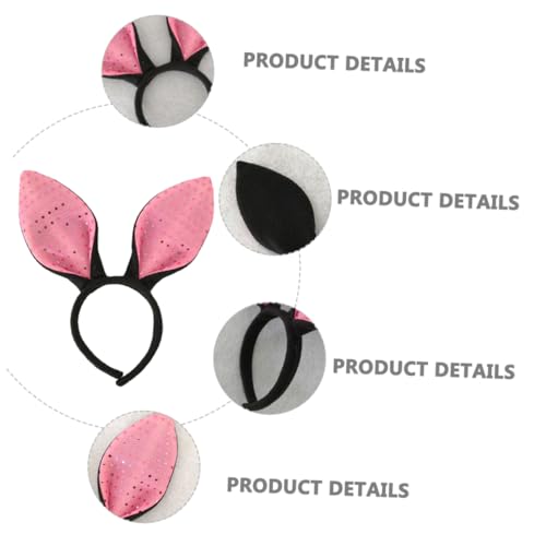 VICASKY 1pc Easter Boy Girl Ear Headband Party Hair Accessory for Girls for Easter Celebrations and Photo Props Fun and Adorable Design and Black