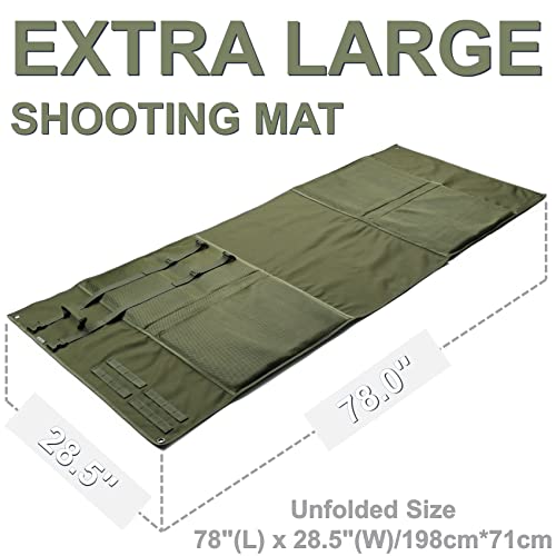 DEYACE Shooting Mats Prone Padded, Extra Large Portable Roll Up Shooting Padded Mat for Range Shooting and Hunting - color: Green Camo