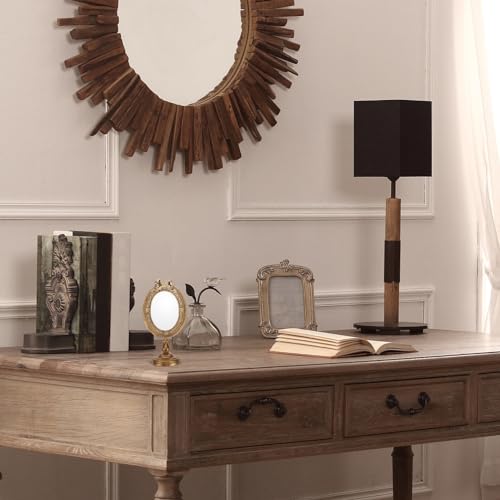FOMIYES Vintage Style Handle Mirror Props Desk Vanity Mirror European Aesthetic Decor Makeup Large Table Top