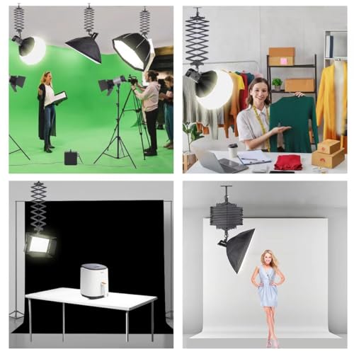 Photography Ceiling Rail System 2M Lifting Constant Force Hinge kit with Safety Rope Accessories for Live Broadcast Studio Photography Flash Specialized Equipment