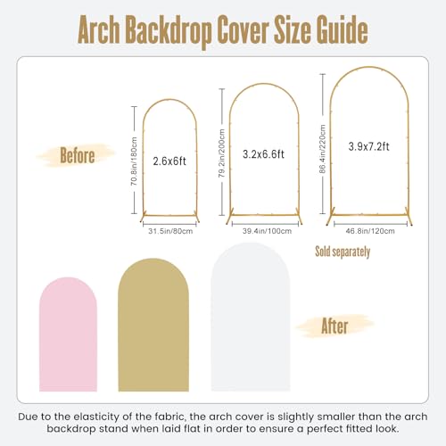 Wedding Arch Stand Spandex Covers 6.6 Ft Arch Back Drop Cover Balloon Arched Cover Wedding Isle Decor Bridal Baby Shower Decorations Picture Backdrop for Party - color: White, size: 3.2x6.6ft