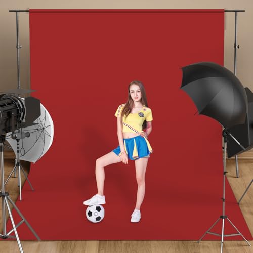 UTEBIT Christmas Background, 6x9ft Classic Red Photo Backgrounds Microfibre Retro Abstract Crimson Photography Backgrounds Portrait Props for Photography - size: 6x9ft