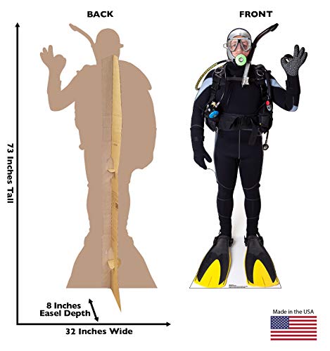Cardboard People Scuba Diver Life Size Cardboard Cutout Standup - color: Scuba Diver