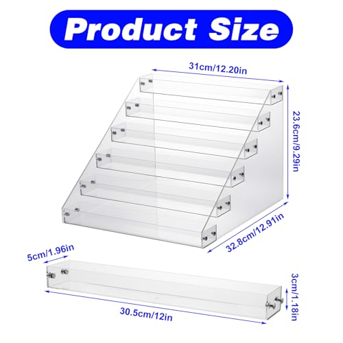 6 Tier Clear Acrylic Display Shelf, Risers Display Stands,Perfume Organizer,Cupcake Stand,Tiered Display Stand,Sticker Display, Card Stands For Display, Card Display Stand, Figure Display, Spice Rack