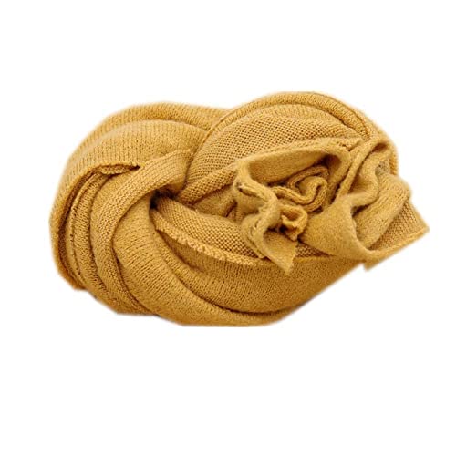 Newborn Photography Props Boys Girls Wrap Baby Photo Props Soft Knit Blanket Cloth (Ginger Yellow) - color: Ginger Yellow