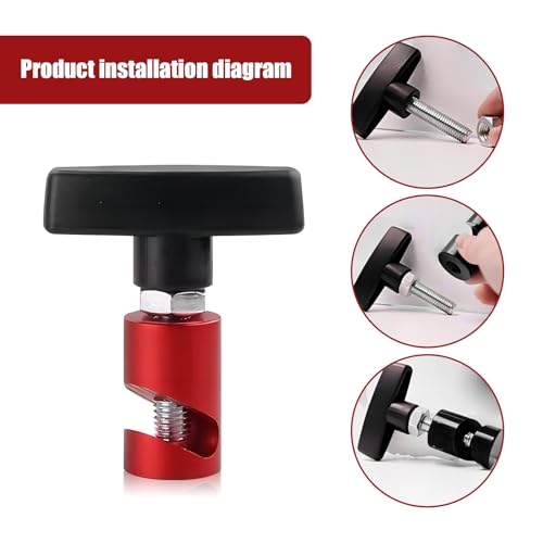 UGSHY 1 PC M12 x 1.25 Car Modification Hood Prop Accessories, Metal Anti-Pinch Vehicle Hood Prop Tool, Universal Automotive Hood Trunk Tailgate Lift Support Holder for Truck SUV Car (Red) - color: Red