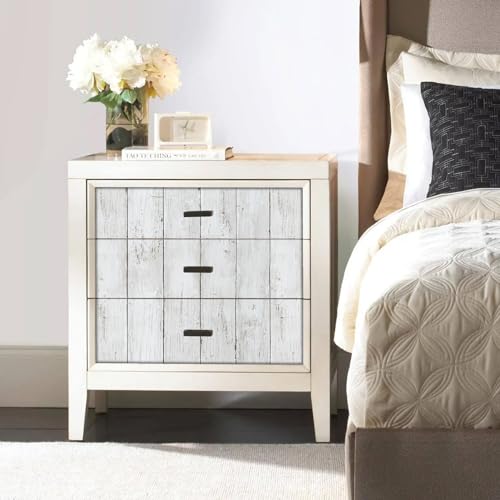 Decoroom Shiplap Peel and Stick Wallpaper 17.71" X 118" - Wood Contact Paper White Wood Plank Self-Adhesive Removable Vinyl Wrap Wall Paper for Countertops Furniture Wall Covering Home Decoration - color: White, size: 15.7" x 118"
