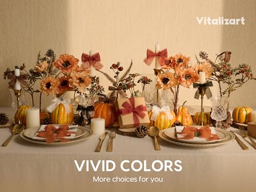Vitalizart Terracotta & Orange Chiffon Silk Ribbon 1" x 21 Yd Fringe Fabric Package (3 Rolls * 7 Yd) for Wedding Invitations Bridal Bouquets Decorations Gifts Wrapping & Bow Making - color: Terracotta & Orange