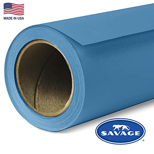 Savage Seamless Paper Photography Backdrop - Color #30 Gulf Blue, Size 53 Inches Wide x 36 Feet Long, Backdrop for YouTube Videos, Streaming, Interviews and Portraits - Made in USA - size: 53 in X 36 Ft