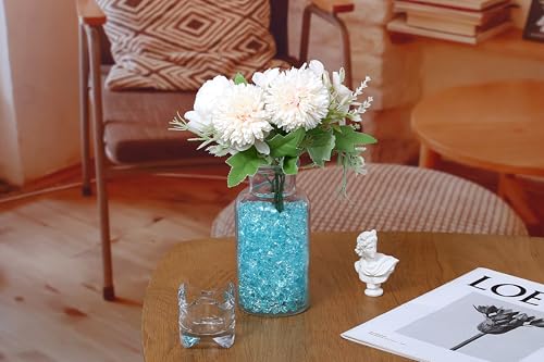LAIDANLA 500PCS Teal Acrylic Gems Vase Fillers Plastic Diamonds Teal Fake Ice Cubes Fake Crushed Rocks for Centerpiece DIY Craft Party Table Scatter Prop Wedding Aquarium Fish Tank Decoration - color: Teal