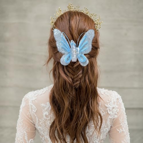 Hair Claw Clip - Butterfly Non-Slip Styling Accessories for Women and Girls | Hair Clip Material Craft Kit Perfect for Daily Wear, Sports, Work, Christmas, Parties, Photoshoots, Dating, Travel, and We - color: Silver