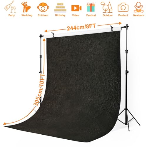 Photography Backdrop Photography Background Leather for Photoshoot Portrait Photo Studio Video Prop Birthday Party Booth Decoration 10x8ft - color: Color7