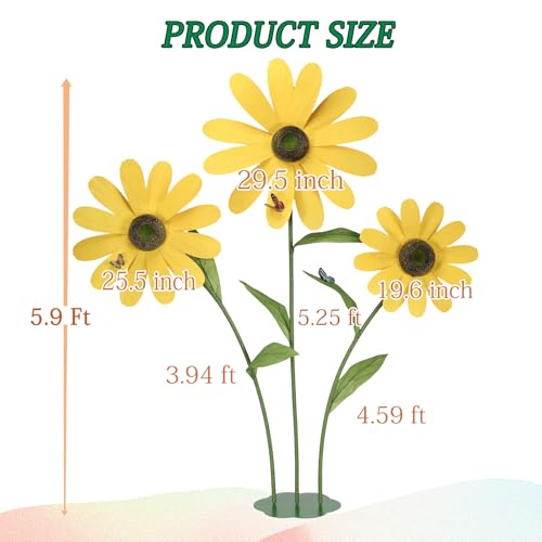 Giant Artificial Daisy Flowers for Decoration Large Floral Decorations for Birthday Parties Gardens Hotels Offices Home Farmhouse Decor Weddings Art Galleries Stores(Yellow) - color: Yellow