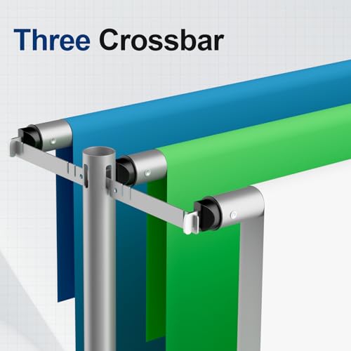 EMART Backdrop Stand Heavy Duty 8.9x10Ft,Three Crossbar Pipe and Drape Photo Background Support Kit, Adjustable Metal Frame with Flat Base for Wedding Birthday Party Decorations - color: Silver, size: 8.9x10FT