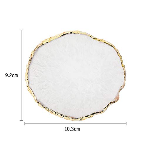 Resin Nail Art Palette,Nail Art Painting Mixed Color Palette Gold Edge Nail Gel Color Makeup Display Board (White) - color: 2# White