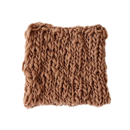 Coberllus Newborn Baby Photography Props Blanket Handmade Knitted Twist Wrap Posing Aid Backdrops for Boy Girls Photography Shoot - color: Coffee