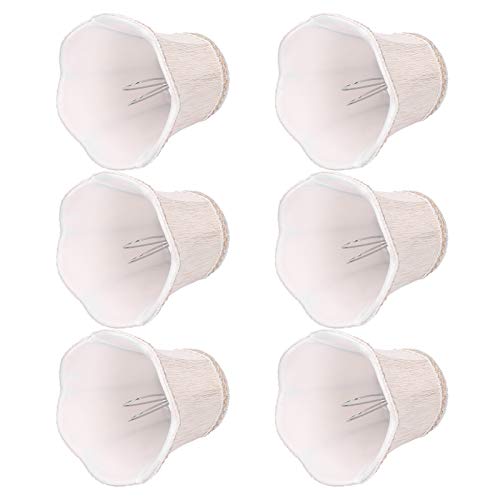 6Pcs Scalloped Fabric Lampshade, E14 Clip On Droplight Wall Lamp Candle Chandelier Lamp Shade Modern Lamp Cover