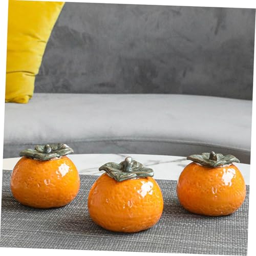ARTIBETTER Ceramic Orange Nordic Style Ornament Food Storage Jar Red Orange Tea Seal Photography Prop Household Kitchen Canister for Party and Home Decor