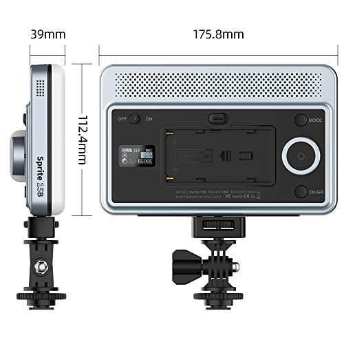 VILTROX 18W 2800K-6800K CRI 95+ On Camera LED Panel Video Light, 1800LUM Smartphone Control LED Key Light, Dimmable Photography Fill-in Lamp 10 Lighting Effects for Photography YouTube Tiktok - size: 18W CCT & Bluetooth