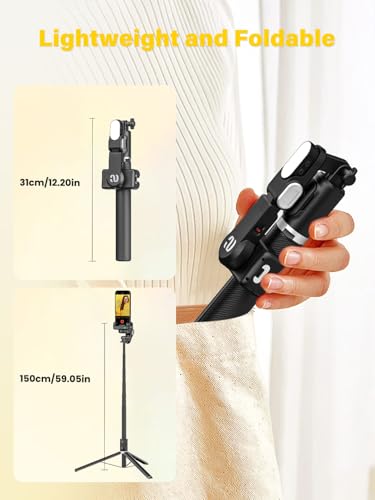 Gimbal Stabilizer for Smartphone,2-axis stabilizer Without APP face Tracking,4 in 1 Portable Phone Tripod,stabilizer for iPhone& Android,108CM Extension Rod,AOCHUAN M2PRO Black - color: Black
