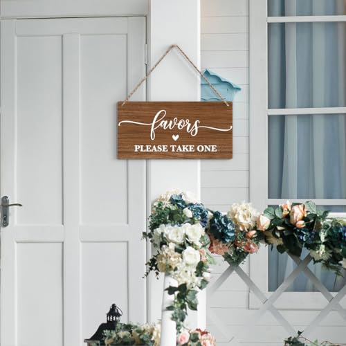 Rustic Wedding Signs, Boho Weddings Decor, Wedding Favor Signs, Engagement Decorations, Bridal Shower Engagement Party Decorations 12x6 Inches (Brown) - color: Favor