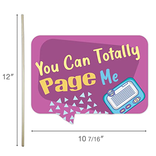 90s Party Decoration Kit - Includes Photography Backdrop & 10 Studio Selfie Photo Booth Props with Sticks - 90's Retro Style Hip Hop Theme Studio Background Banner Supplies - size: 90s