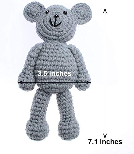 ECYC Newborn Baby Bear Hat Beanie with Bear Dolls Photography Accessories Grey - color: Grey