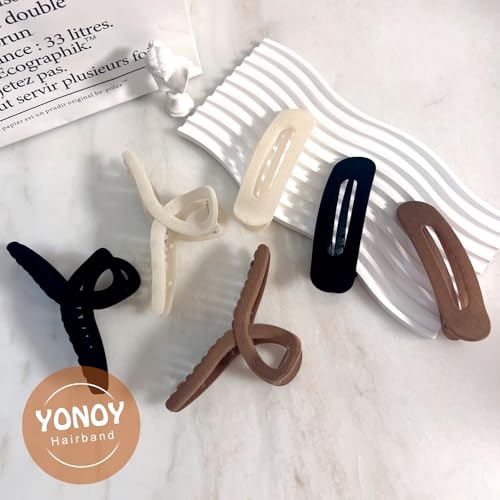 6 Pcs Large Claw Clips, 2 Styles for Thin Fine Thick Hair, Flat French Barrette Stylish, No Slip Big Jaw Butterfly Clip for Women Girls - color: Color C