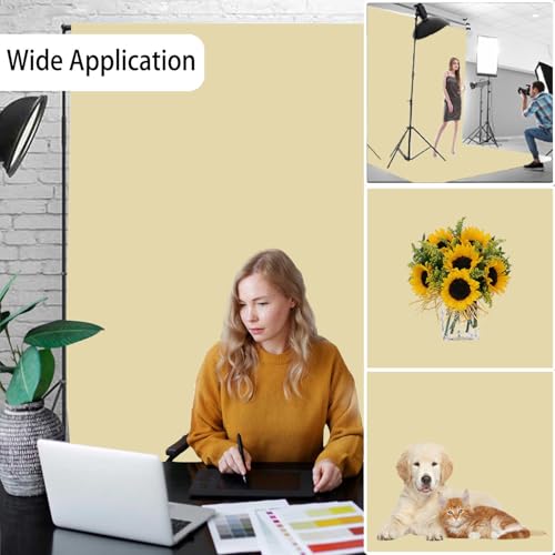Tan Photography Backdrop for Photoshoot, Photo Backdrop Curtain, Perfect Tan Backdrops for Party Portrait Photoshoots Video Studio 6FTx9FT - color: Tan, size: 6x9 FT