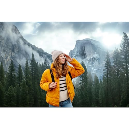12x8ft Misty Forest Mountain Backdrop Nature Scenery Pine Trees Forest Outdoor Hiking Camping Photography Background Foggy Woodland Landscape Travel Adventure Party Banner Photo Booth Props - color: Color D, size: 12x8ft