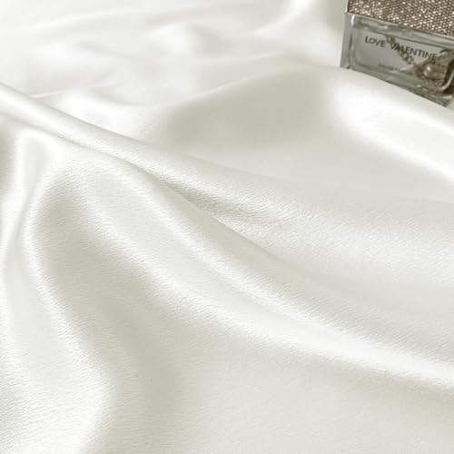 RUDONG M Satin Photography Backdrop 3.3x2.5ft - Wrinkle-Free Silky Fabric Background for Jewelry/Cosmetics/Flat Lay/Studio, White Backdrop Cloth (100x75cm) - color: White