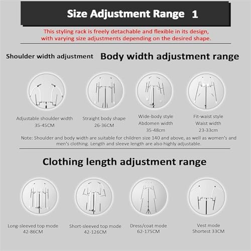 Professional Clothing Photography Dress Form, Adjustable Body Shape Display Stand, for Shirt Skirt Pants Apparel Shooting and Retail Store Display