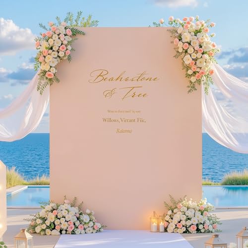 Square Arch Backdrop Covers 6.6FT x 5.2FT Nude Wedding Arch Cover Stretchy Backdrop Fitted Balloon Arches Covers Spandex for Birthday Party Baby Shower Anniversary Ceremony Banquet Decoration - color: Nude