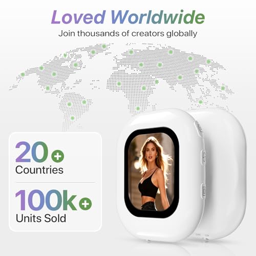 Moman Mini Vlog Selfie Monitor Screen for iPhone, 4K 60fps & Encrypted Private P2P Wireless, Magnetic Back Camera Monitor, 164 ft Range for TikTok, YouTube, Vlog Photo & Video Kits, Cream White - color: Cream White
