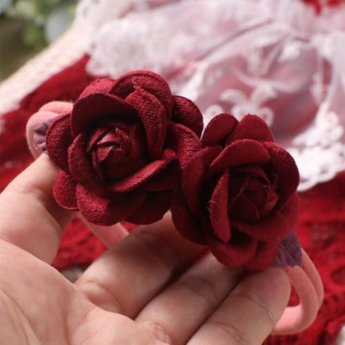 Newborn Photography Outfits Girl Newborn Photography Props Newborn Girl Lace Romper Headress Infant Princess Costume - color: Claret