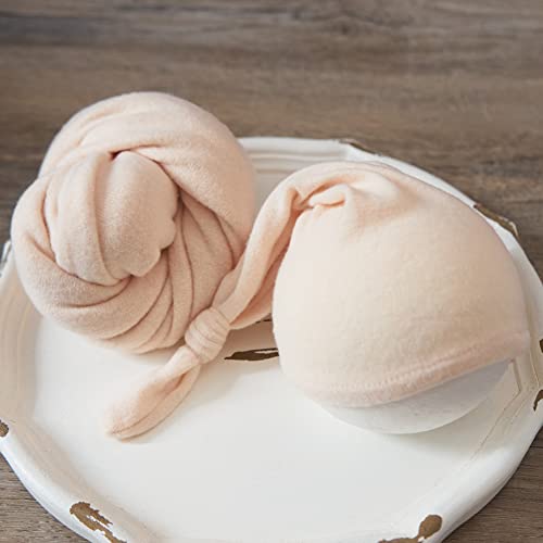 Zeroest Newborn Photography Wraps with Hat Baby Photo Outfit Girl Stretch Blanket Infant Boy Props for Baby Photo Shoot - color: Beige