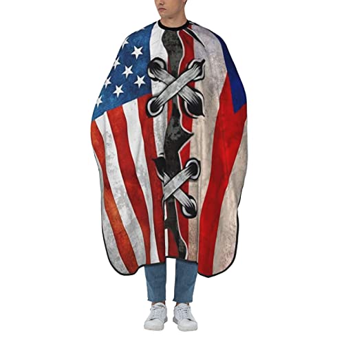 Puerto Rico Barber Cape With Adjustable Closure, Hairdressing Haircut Apron Barber Cover Gown For Hairdresser Styling Home - color: Puerto Rico American Flag