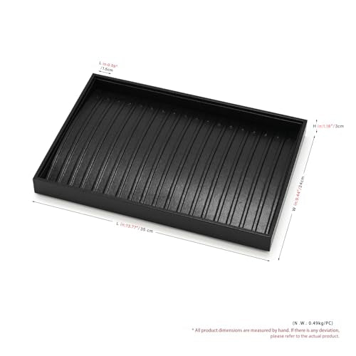 18 Slots PU Leather Necklace Tray Jewelry Tray Necklace Holder Organizer Jewelry Drawer Organizer (Black) - color: Black, size: 18 Slot