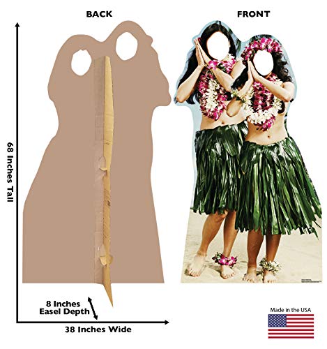 Cardboard People Hawaiian Hula Girls Stand-in Life Size Cardboard Cutout Standup - color: Hawaiian Hula Girls