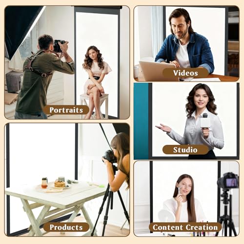 Retractable White Photography Backdrop 36"x59", Portable Roll-Up, Pull-Down Background, Auto-Lock Backdrop Screen for Passport Photo, Product Photography, Headshots, Video Studio - color: White
