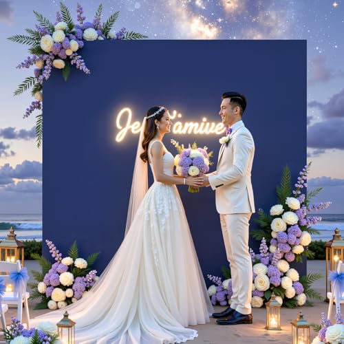 Navy Blue Square Arch Backdrop Cover 6.6x6.6FT, Double-Sided Stretchy Spandex Fabric Fits Square Arch Backdrop Stand, Navy Background Backdrop for Wedding Baby Shower Birthday Party Decorations - color: Navy Blue, size: 6.6 x 6.6FT