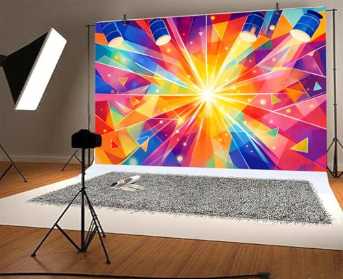 5 x 3 ft llumination Themed Backdrop Glowing Stage Dance Light Jesus Colorful Neon Booth Props 2026 Bible Lighting Vacation Holiday Background for Bible School, Church Event, Kids Party Decor - color: Multi4, size: 5X3FT